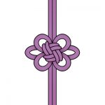 紫色の飾り結び（菊結び）のイラスト
