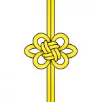 黄色の飾り結び（菊結び）のイラスト