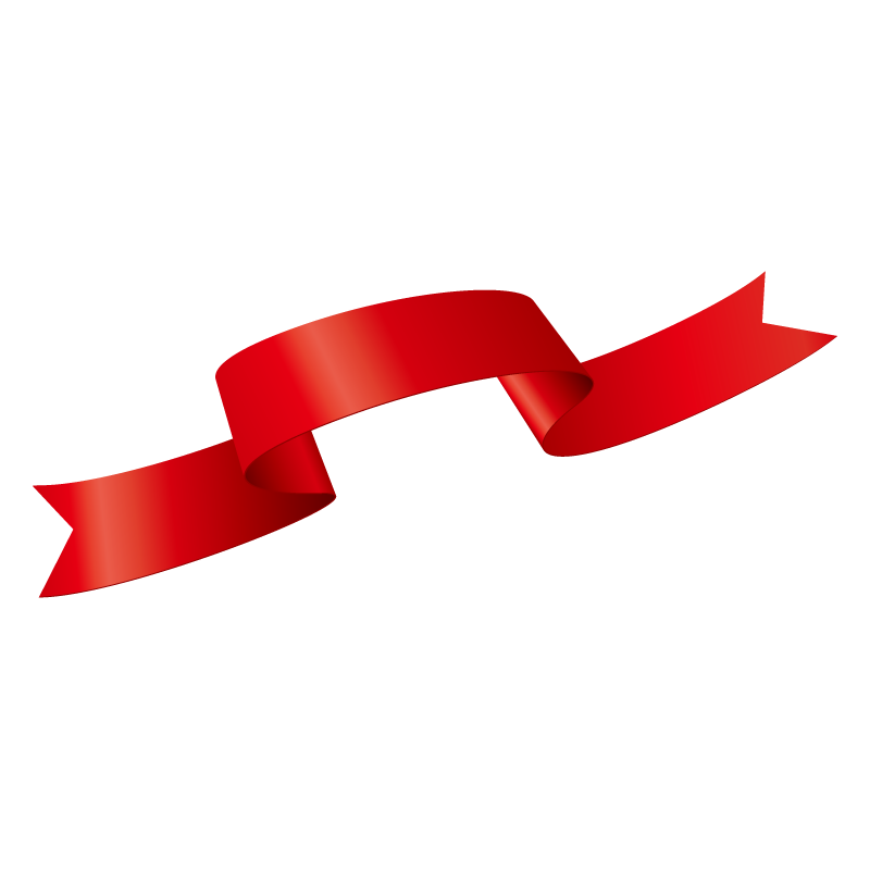 Congratulations の文字入り 赤色のリボン 帯のイラスト 無料 商用可能 リボン タグイラレ素材ダウンロード