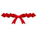 ひらひらとした赤色のリボンイラス